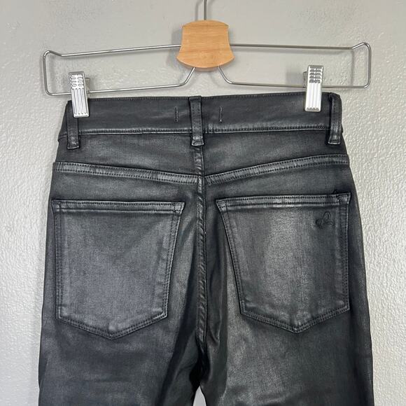 DL1961 Bridget Jeans Instasculpt Boot Cut Coated Black Women's Size 25 High Rise - Picture 6 of 13